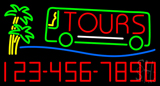 Tours With Phone Number Neon Sign