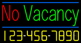 No Vacancy With Phone Number Neon Sign