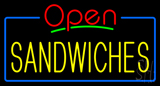 Open Sandwiches With Yellow Border Neon Sign
