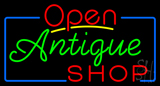 Open Antiques Shop Neon Sign