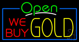 Open We Buy Gold Neon Sign