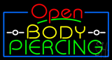 Red Open Body Piercing Neon Sign