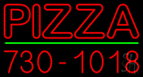 Double Stroke Red Pizza With Phone Number Neon Sign