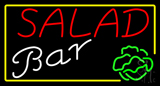 Salad Bar With Yellow Border Neon Sign