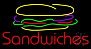 Sandwiches With Sandwich Logo Neon Sign