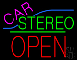 Car Stereo Block Open Green Line Neon Sign