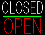 Closed Block Open Green Line Neon Sign