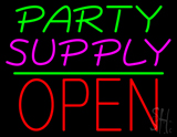 Party Supply Open Block Green Line Neon Sign