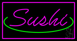 Sushi Rectangle Pink Neon Sign