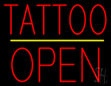 Tattoo Block Open Yellow Line Neon Sign