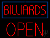 Billiards Block Open Neon Sign