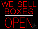 We Sell Boxes Block Open White Line Neon Sign