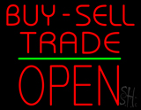 Red Buy Sell Trade Block Open Green Line Neon Sign