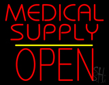 Medical Supply Block Open Yellow Line Neon Sign