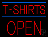 Red T Shirts Block Open Neon Sign