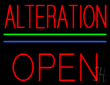 Red Alteration Block Open Neon Sign