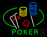 Poker Double Aces Table And Chips Neon Sign