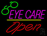 Pink Eye Care Yellow Line Open Logo Neon Sign