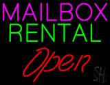 Mailbox Rental Block Open Neon Sign