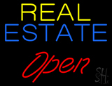 Real Estate Red Open Neon Sign
