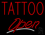 Red Tattoo Open White Line Neon Sign