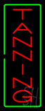 Vertical Red Tanning Green Border Neon Sign
