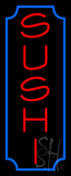 Vertical Sushi With Blue Border Neon Sign