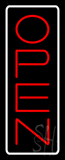 Open Vertical Red Letters With White Border Neon Sign