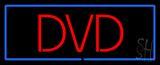 Red Dvd Blue Border Neon Sign
