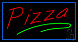 Pizza With Blue Border Green Line Neon Sign