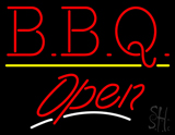 Bbq Open White Line Neon Sign