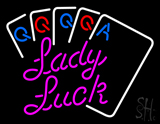 Lady Luck Cards Neon Sign