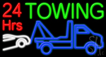 24 Hrs Towing Neon Sign