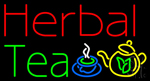 Red Herbal Tea Cup And Pot Logo Neon Sign