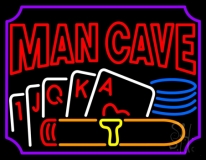 Mancave Beer With Cards Neon Sign