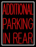 Additional Parking In Rear White Border Neon Sign