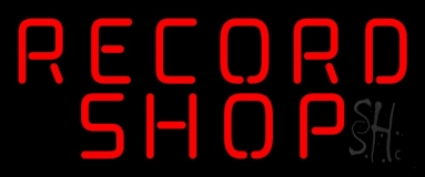 Red Record Shop Block 1 Neon Sign