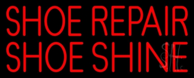 Red Shoe Repair Shoe Shine Neon Sign