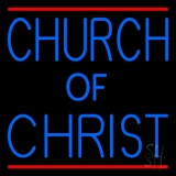 Blue Church Of Christ Neon Sign