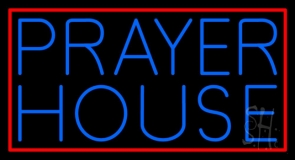 Blue Prayer House Neon Sign