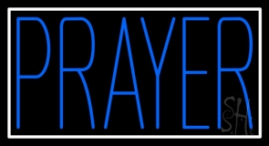 Blue Prayer Neon Sign