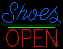 Blue Shoes Open With Line Neon Sign