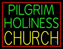 Green Pilgrim Holiness Yellow Church Neon Sign