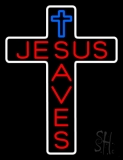 Jesus Saves With Cross Neon Sign