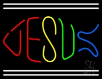 Jesus With Line Neon Sign