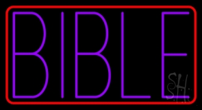 Purple Bible Neon Sign