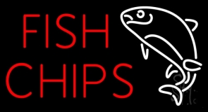 Fish Chips Block Neon Sign
