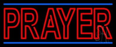 Red Prayer With Line Neon Sign