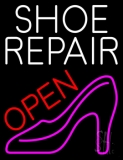 Shoe Repair With Sandal Open Neon Sign
