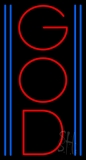 Vertical Red God Neon Sign
